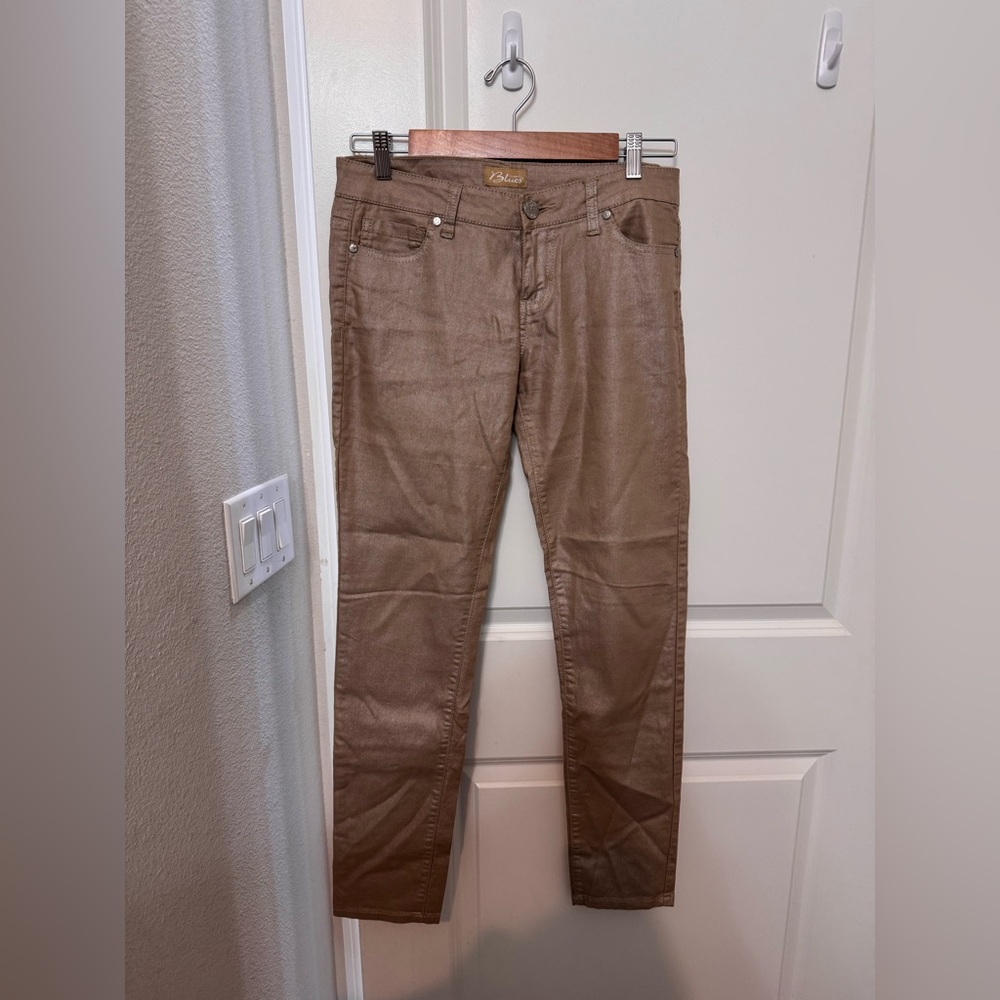 Celebrity Blues Juniors Metallic Gold Jeans